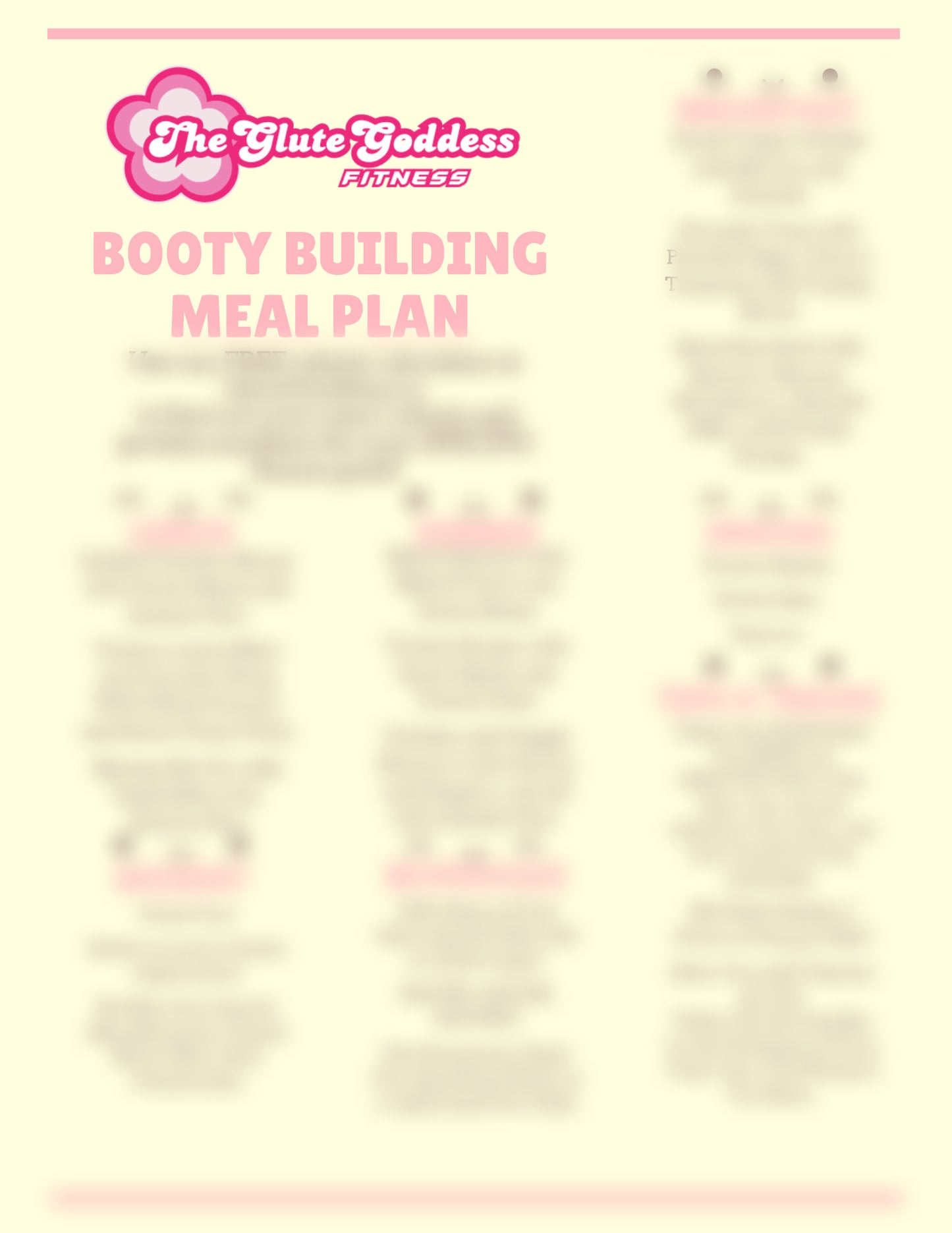 BOOTY BUILDING Meal Plan